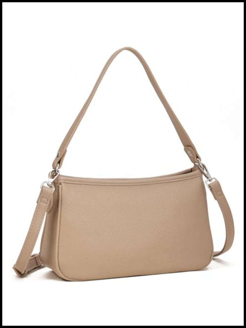 Women's Vegan Leather Hobo Shoulder Bag Crossbody Purse with Adjustable Straps